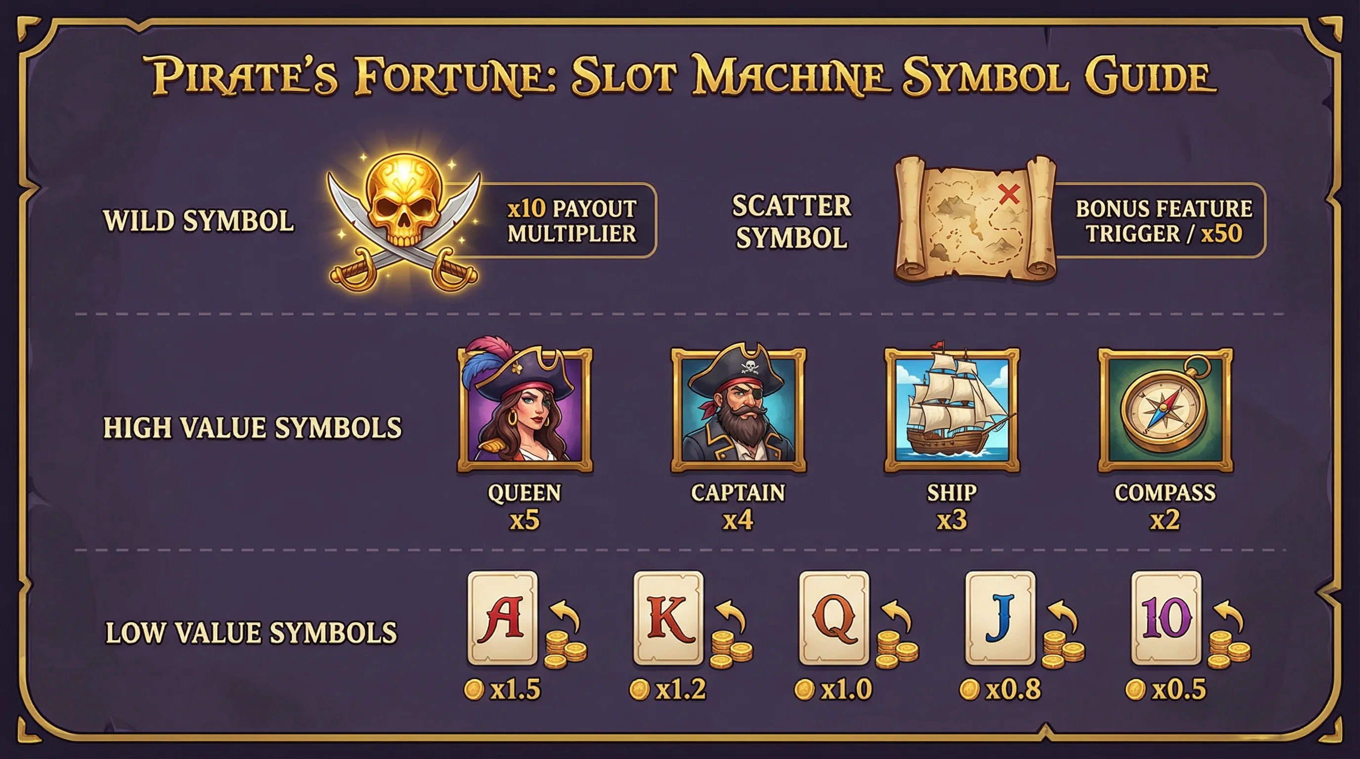 PG赏金女王符号赔率说明